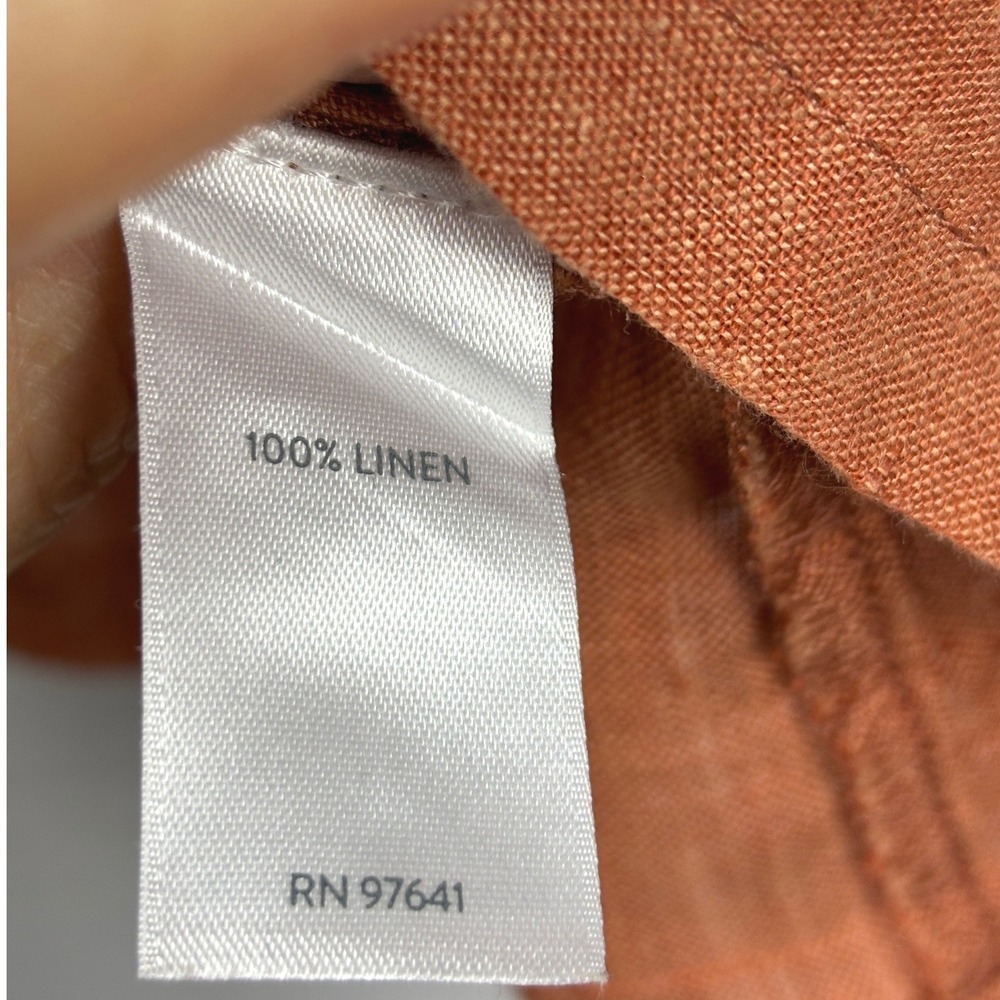 Pure Jill Linen Women ¾ sleeve Linen Peasant Blouse Top Sz M Oversize Lagenlook - Picture 4 of 8